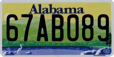 AL license plate 67AB089