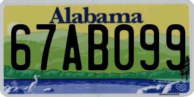 AL license plate 67AB099