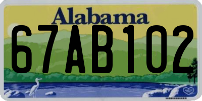 AL license plate 67AB102