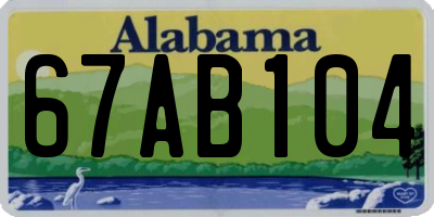 AL license plate 67AB104