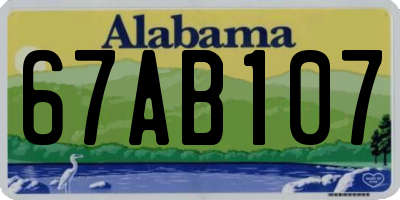 AL license plate 67AB107