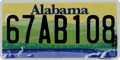 AL license plate 67AB108