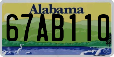 AL license plate 67AB110