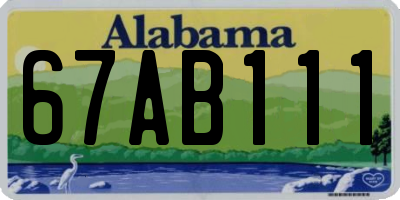 AL license plate 67AB111