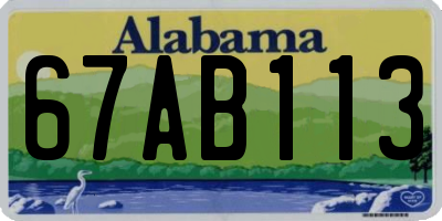 AL license plate 67AB113