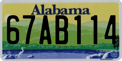 AL license plate 67AB114