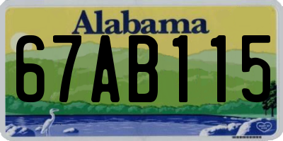 AL license plate 67AB115