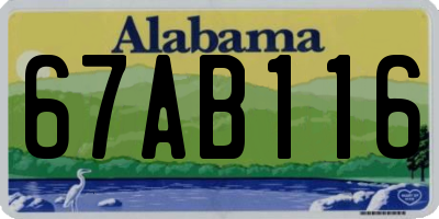 AL license plate 67AB116