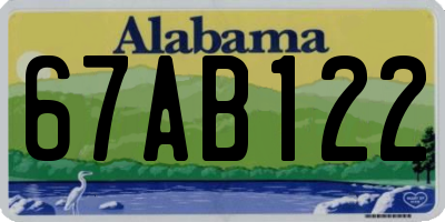 AL license plate 67AB122