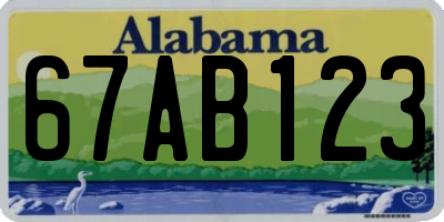 AL license plate 67AB123