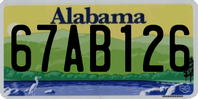AL license plate 67AB126