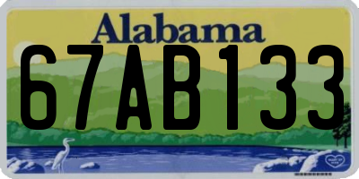 AL license plate 67AB133