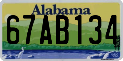 AL license plate 67AB134