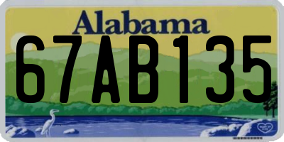 AL license plate 67AB135