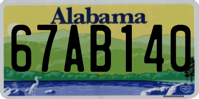 AL license plate 67AB140