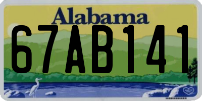 AL license plate 67AB141