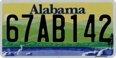 AL license plate 67AB142