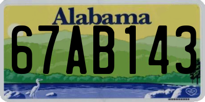 AL license plate 67AB143