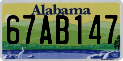 AL license plate 67AB147