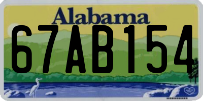 AL license plate 67AB154