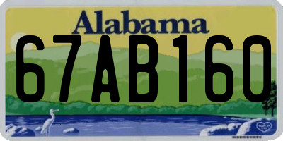 AL license plate 67AB160