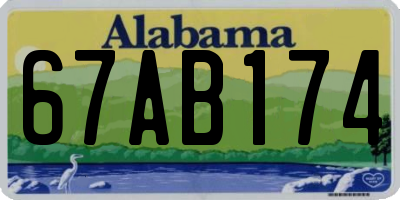 AL license plate 67AB174