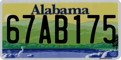 AL license plate 67AB175
