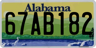 AL license plate 67AB182