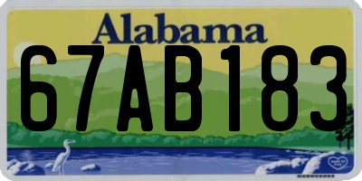 AL license plate 67AB183