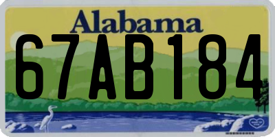 AL license plate 67AB184