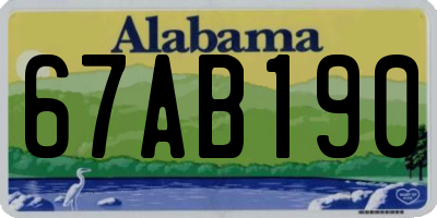 AL license plate 67AB190