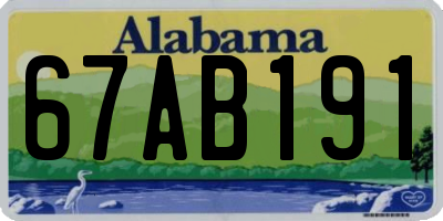 AL license plate 67AB191