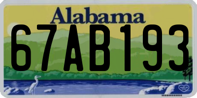 AL license plate 67AB193
