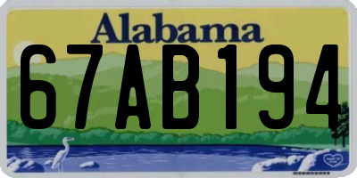 AL license plate 67AB194