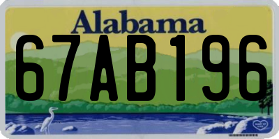 AL license plate 67AB196