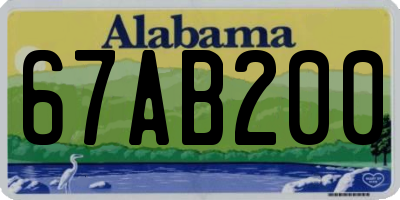 AL license plate 67AB200