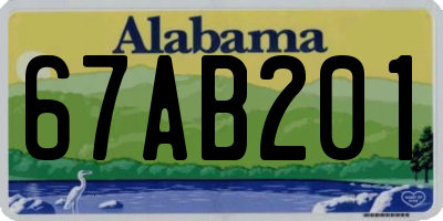 AL license plate 67AB201