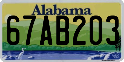AL license plate 67AB203