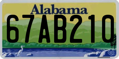 AL license plate 67AB210