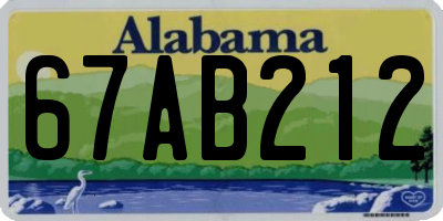 AL license plate 67AB212