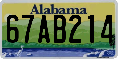 AL license plate 67AB214