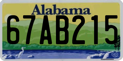 AL license plate 67AB215