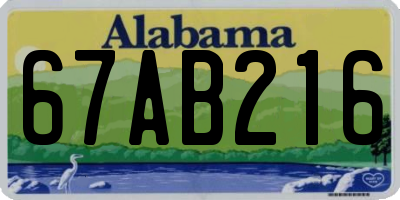 AL license plate 67AB216