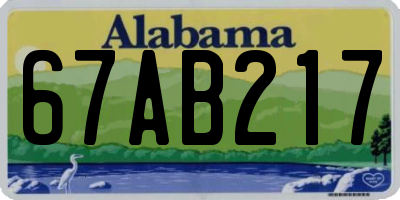 AL license plate 67AB217