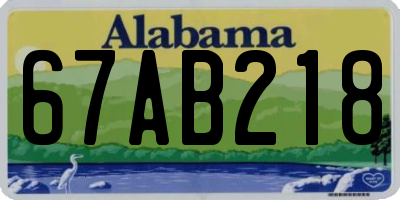 AL license plate 67AB218