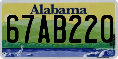 AL license plate 67AB220