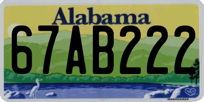 AL license plate 67AB222