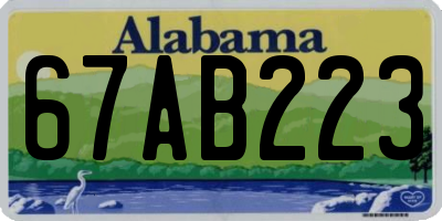 AL license plate 67AB223