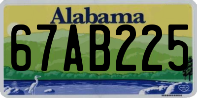 AL license plate 67AB225