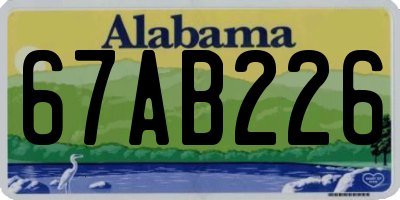 AL license plate 67AB226